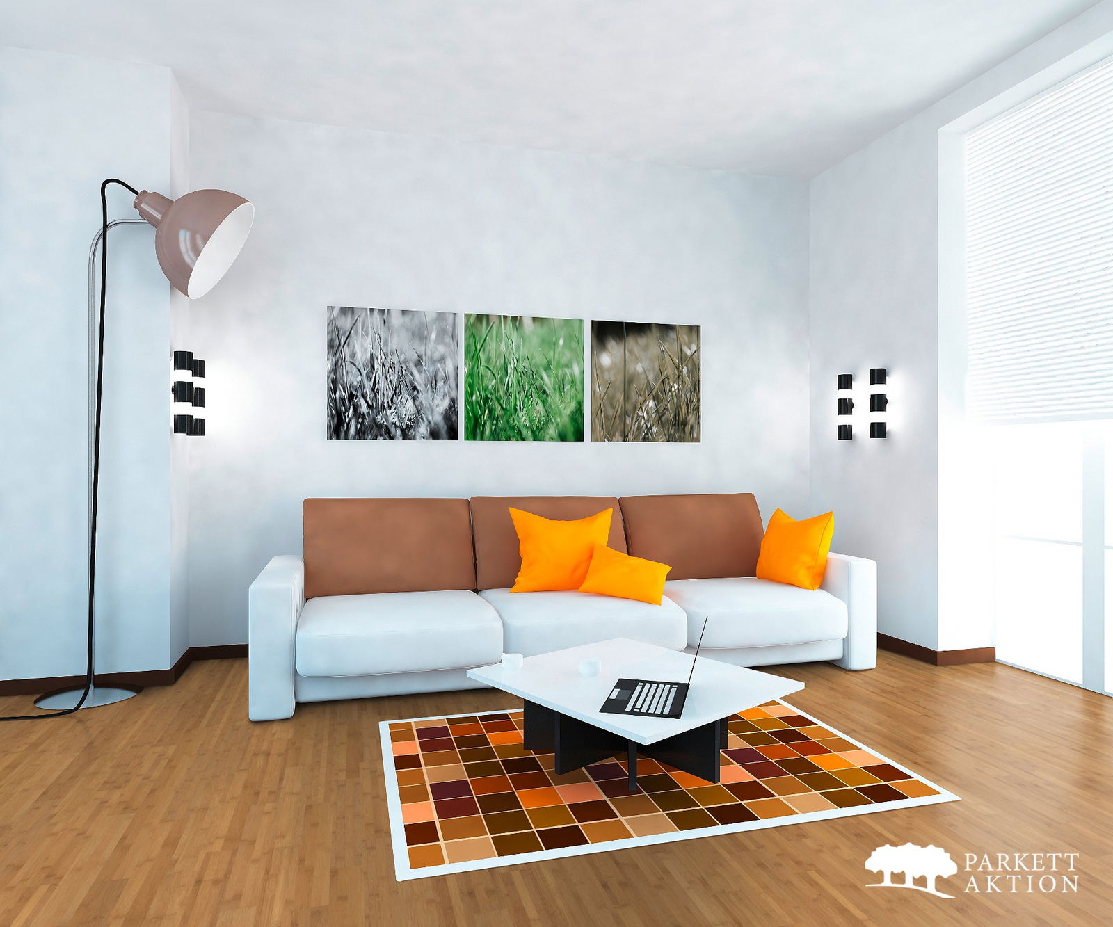 Stab Parkett Bambus coffee versiegelt horizontal