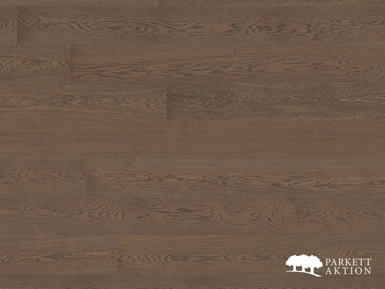 Landhausdiele Eiche astig gebürstet dunkel braun matt lackiert