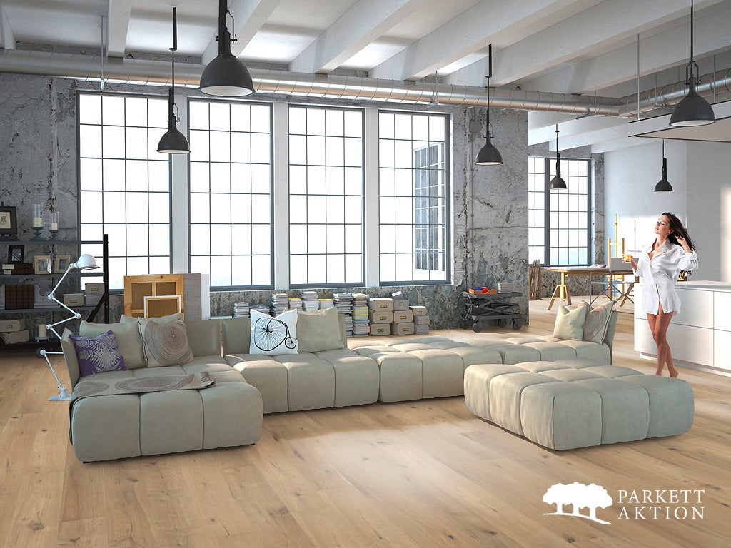 1-Stab Landhausdiele Eiche Country Rohholzoptik mit Klick System