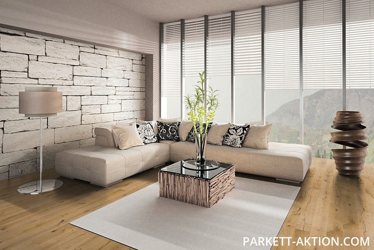 Klickparkett Wildeiche hell gebürstet geölt 190 mm