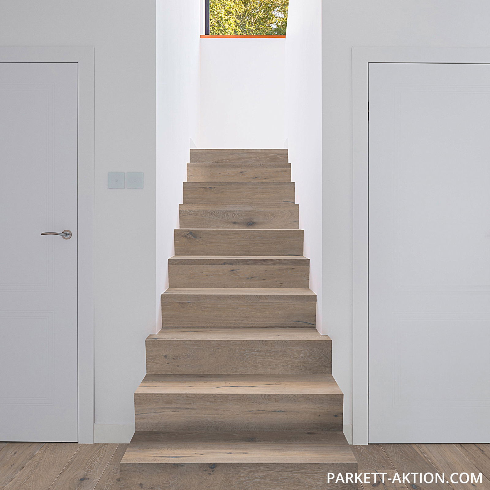 Parket Treppen Profil L modern 160600 eiche gebürstet geraeuchert weiss geölt