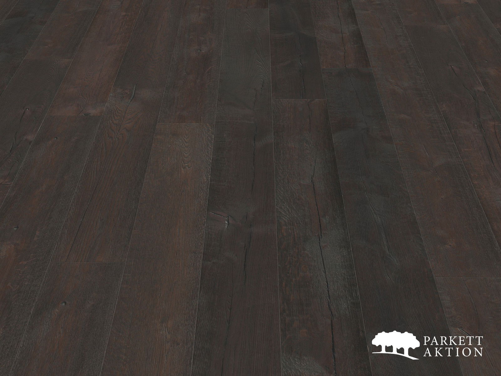Altholz Parkett Eiche schwarz geräuchert gebürstet geölt