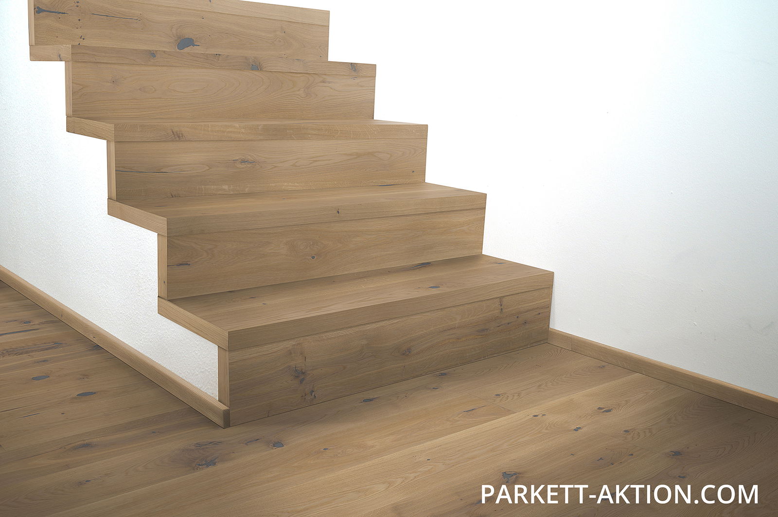 Parket Treppen Profil L modern 131302 eiche gebürstet country weiss geölt
