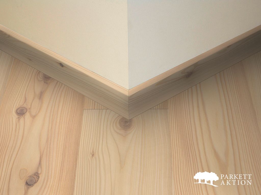 Massivholz Sockelleisten Lärche weiss