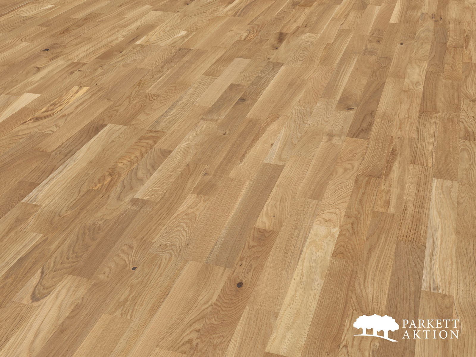 Schiffsboden Parkett Eiche lebhaft matt lackiert mit Klick System