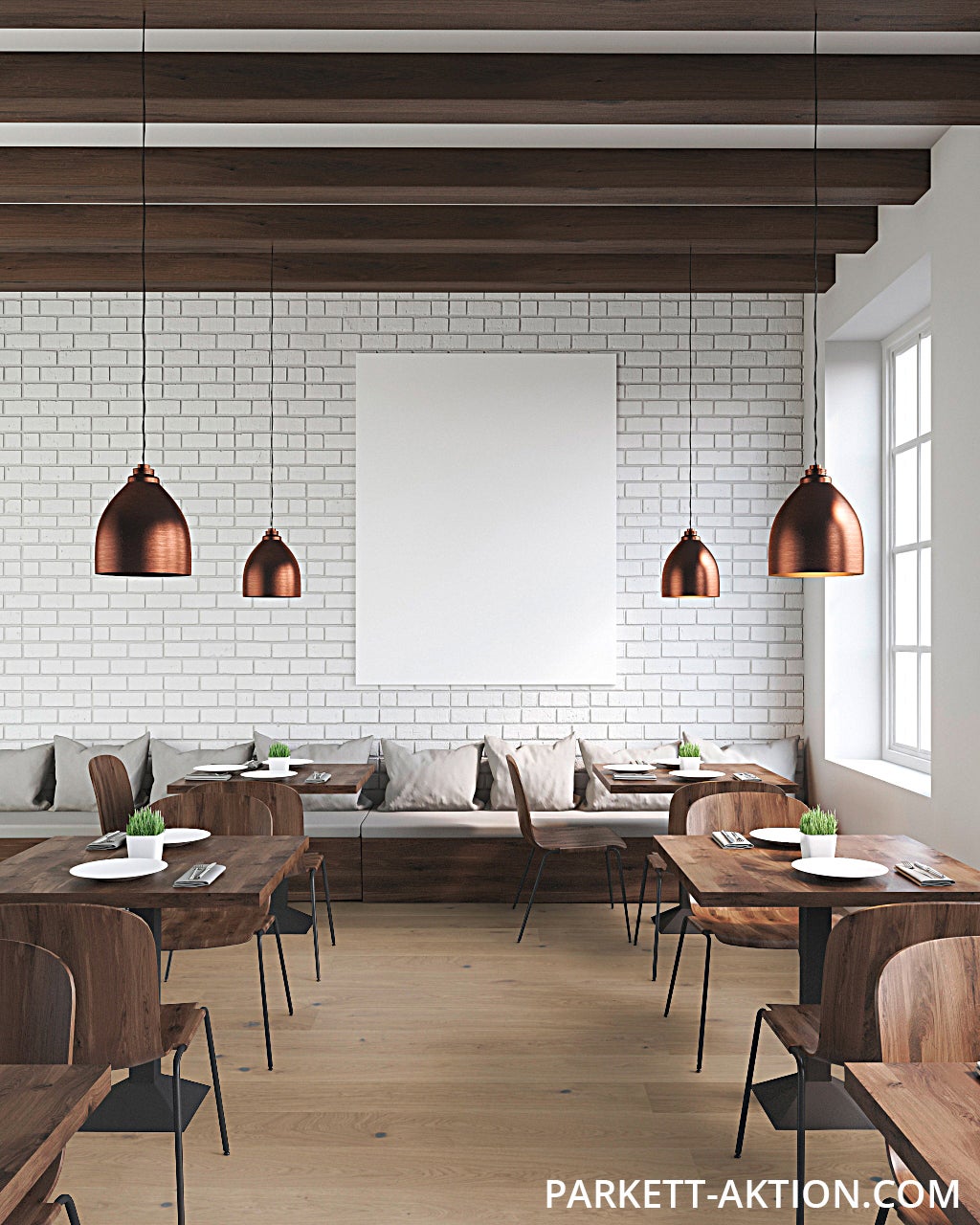 Klick Parkett Eiche braun lackiert