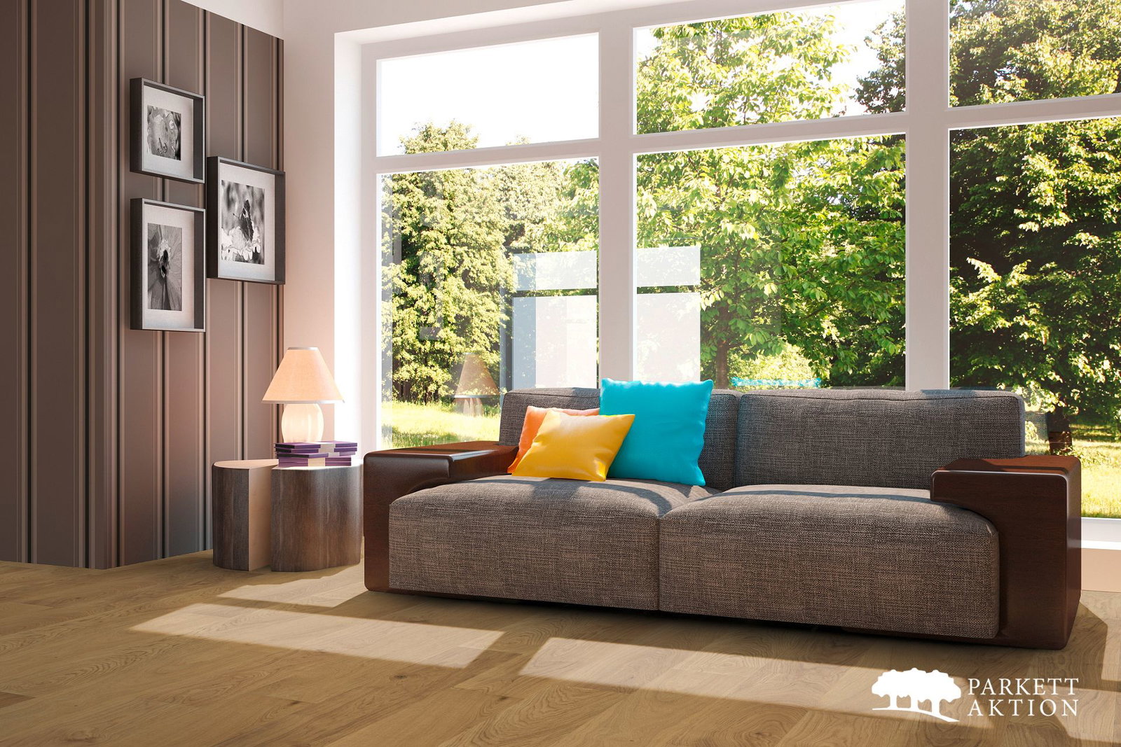 1-Stab Landhausdiele Eiche astig markatt lackiert 2-Schicht Fertigparkett