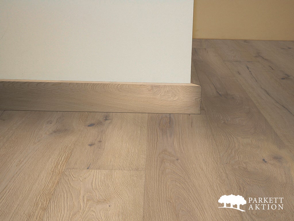 Sockel eiche massiv altholzdesign gebürstet weiss matt geölt