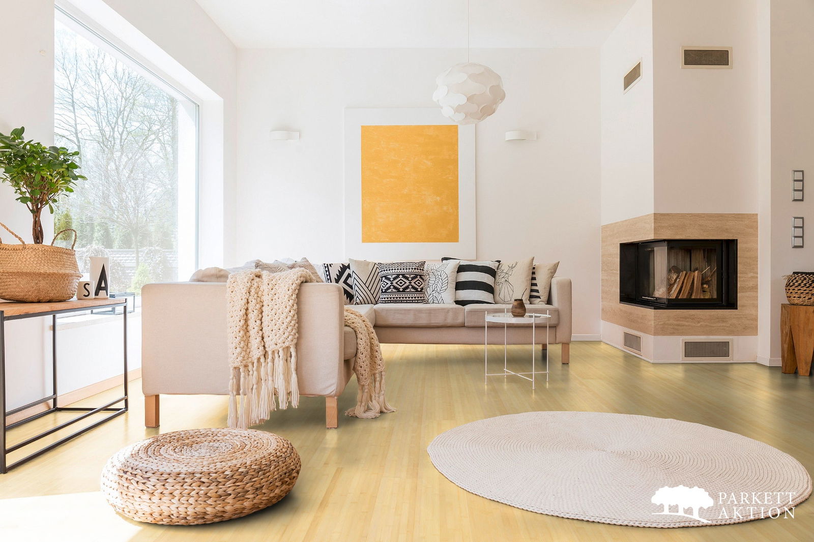 Bambusparkett Breitlamelle Natur lackiert