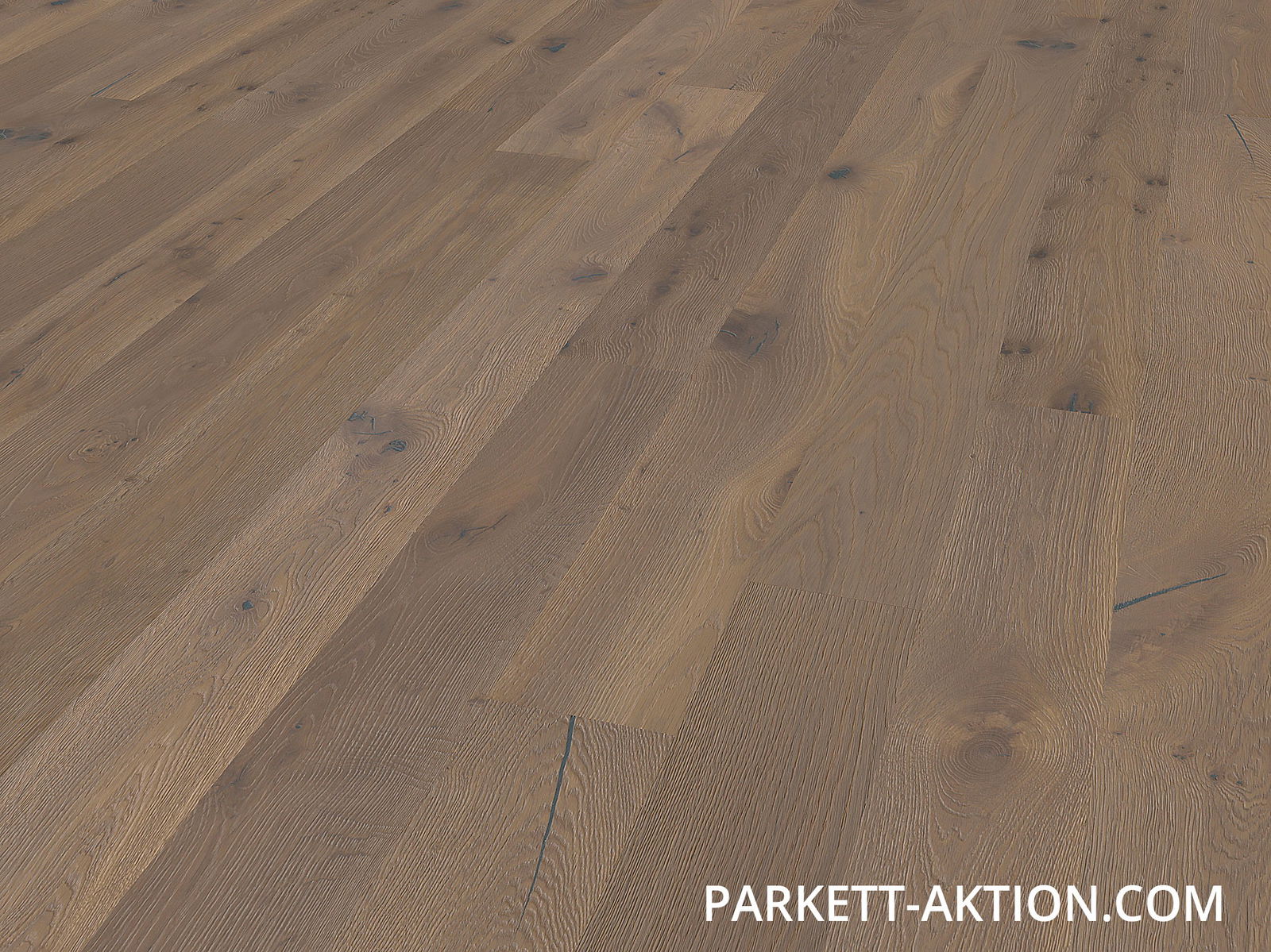 Langdiele Eiche astig geräuchert tief gebürstet weiss geölt