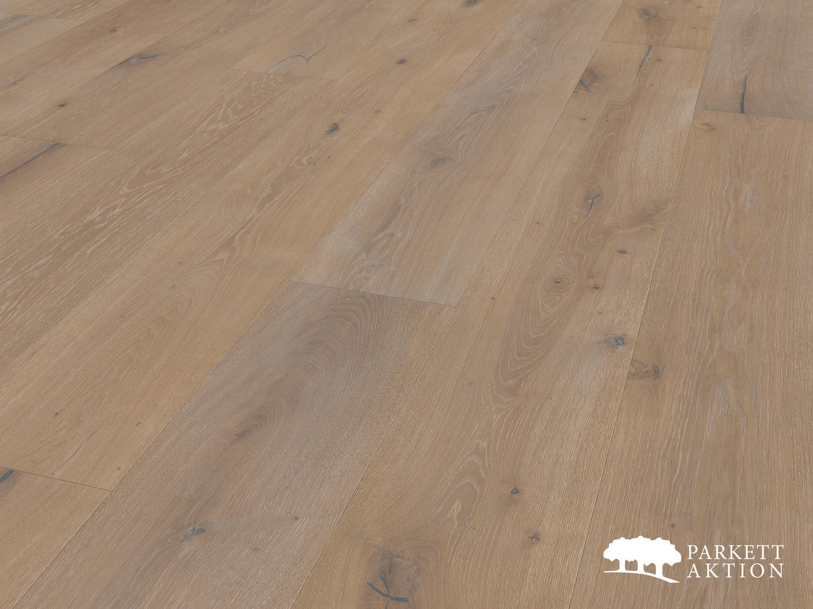 Breitdielen Eiche country geräuchert gebürstet weiss geölt