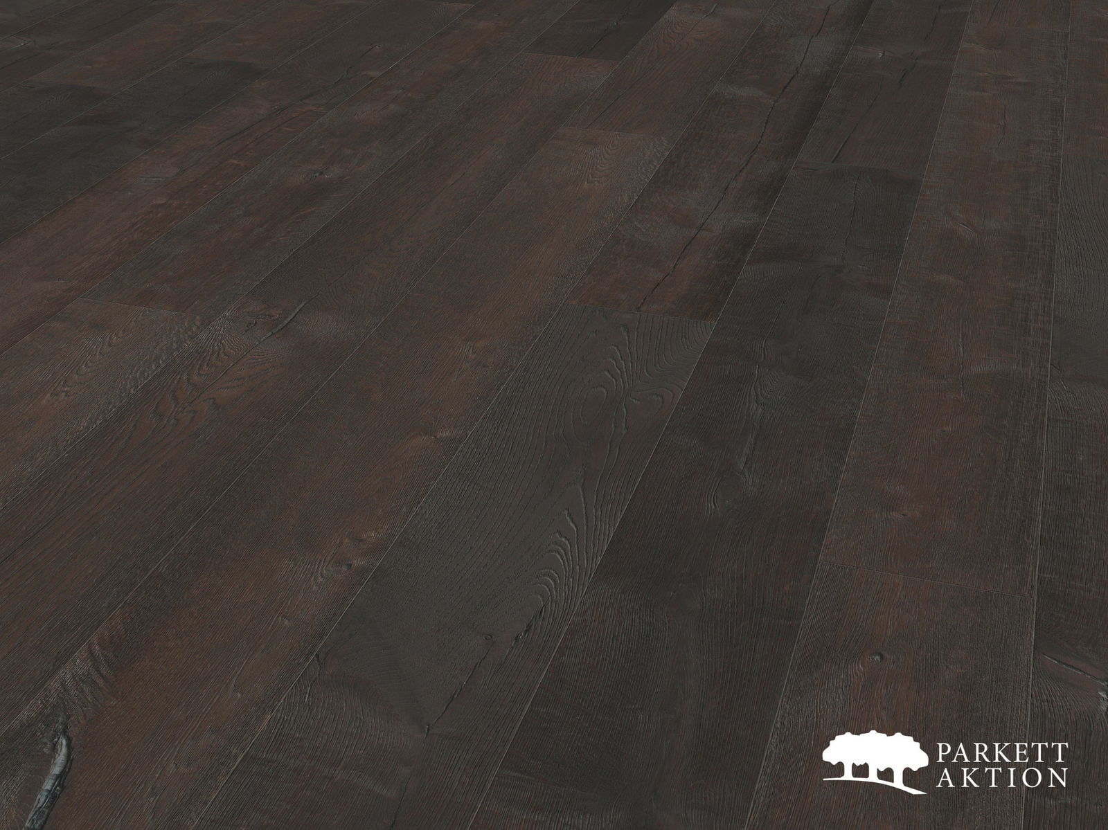Altholzparkett Eiche schwarz geräuchert geölt
