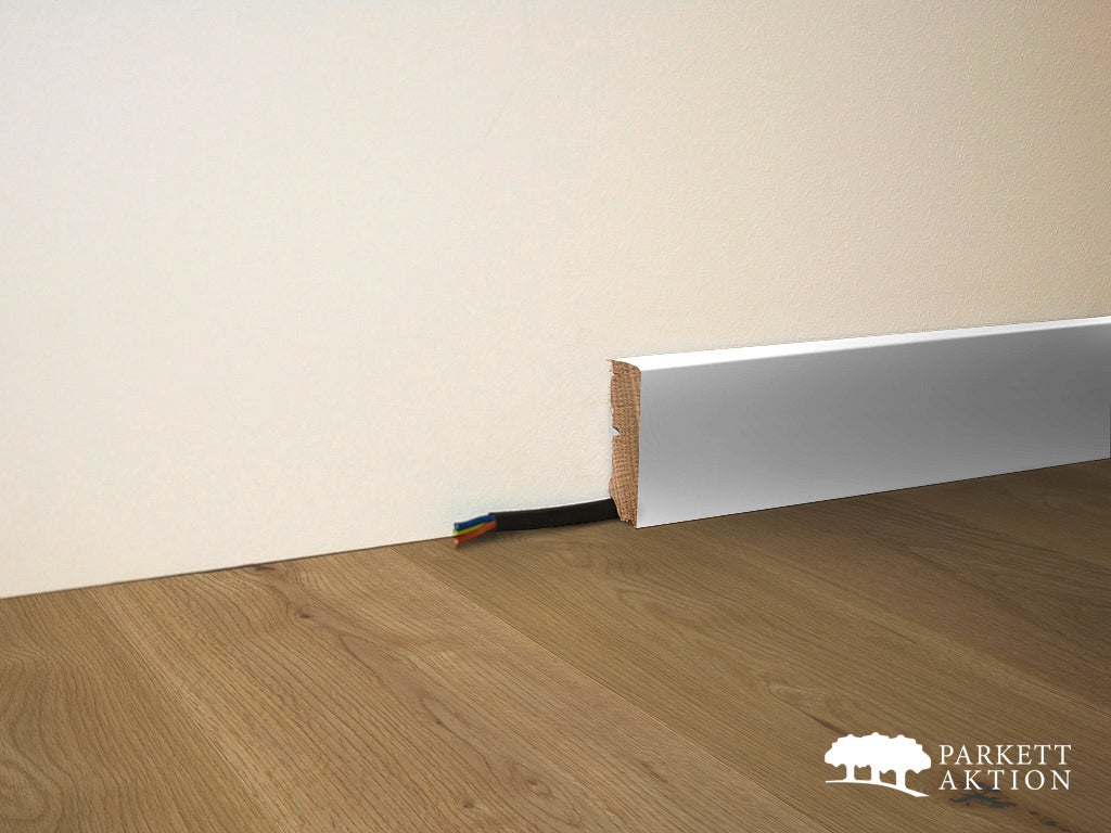 Sockelleisten Massiv Kiefer Weiss Lackiert 9010