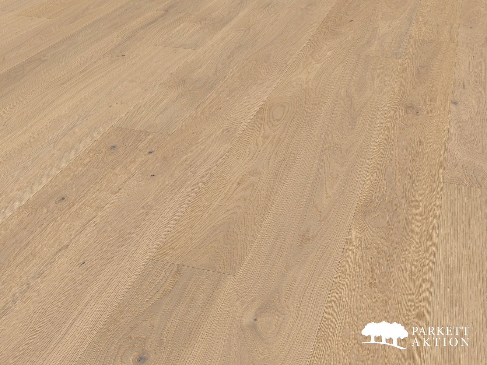 Landhausdiele Eiche hell astig gebürstet weiss geölt