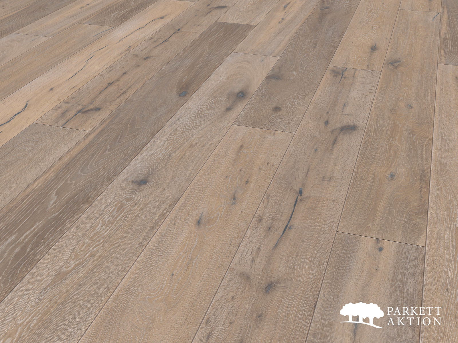 Landhausdiele Eiche Country geräuchert gebürstet weiss geölt