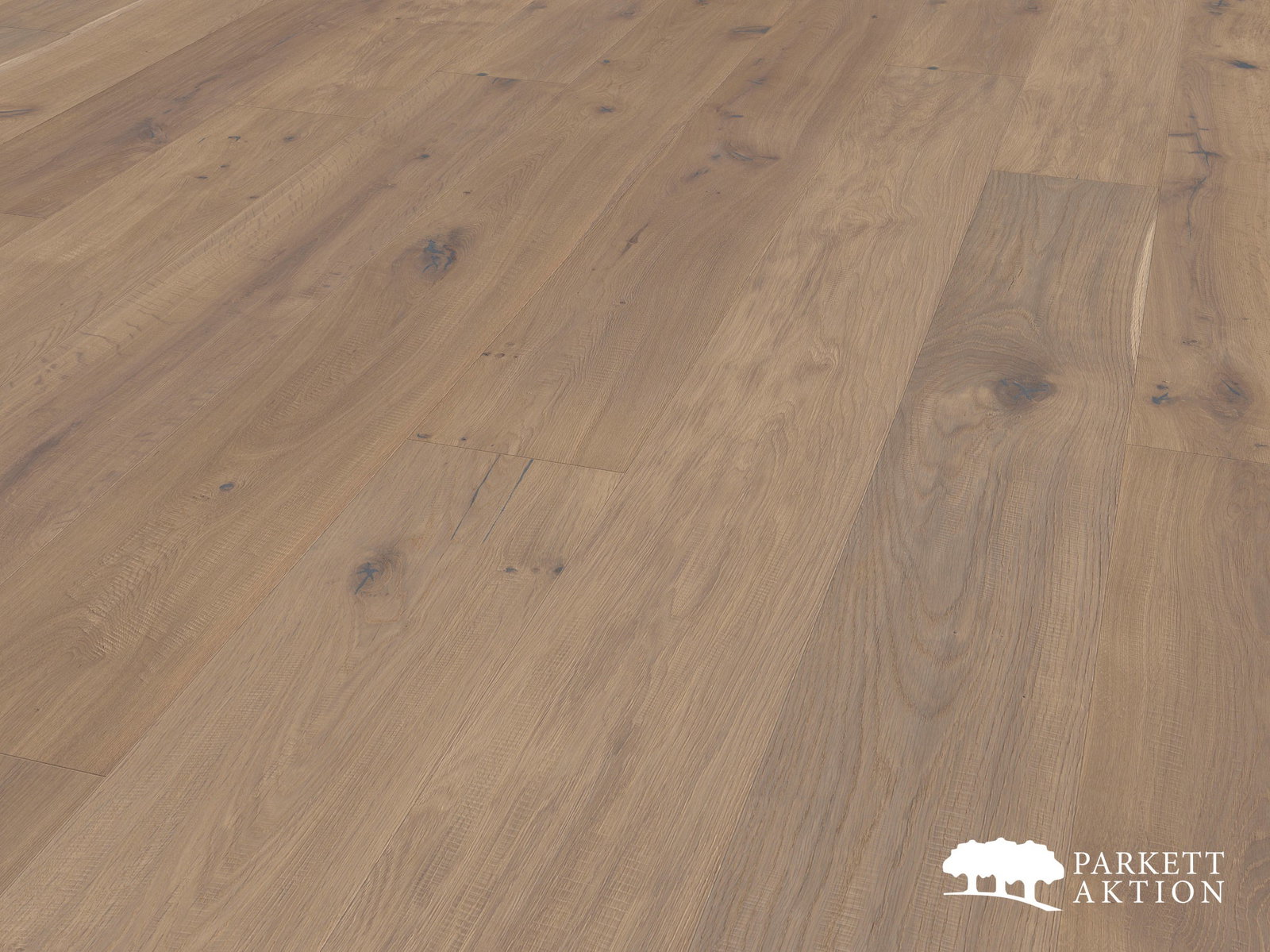 Klickdiele Eiche Country geräuchert handgehobelt sägeschnitt 3D Äste weiss geölt