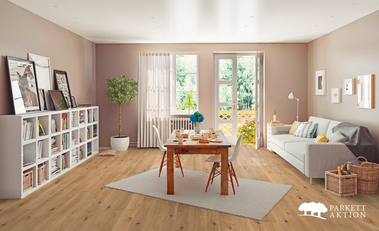 Klickparkett Dielen Eiche hell country gebürstet geölt