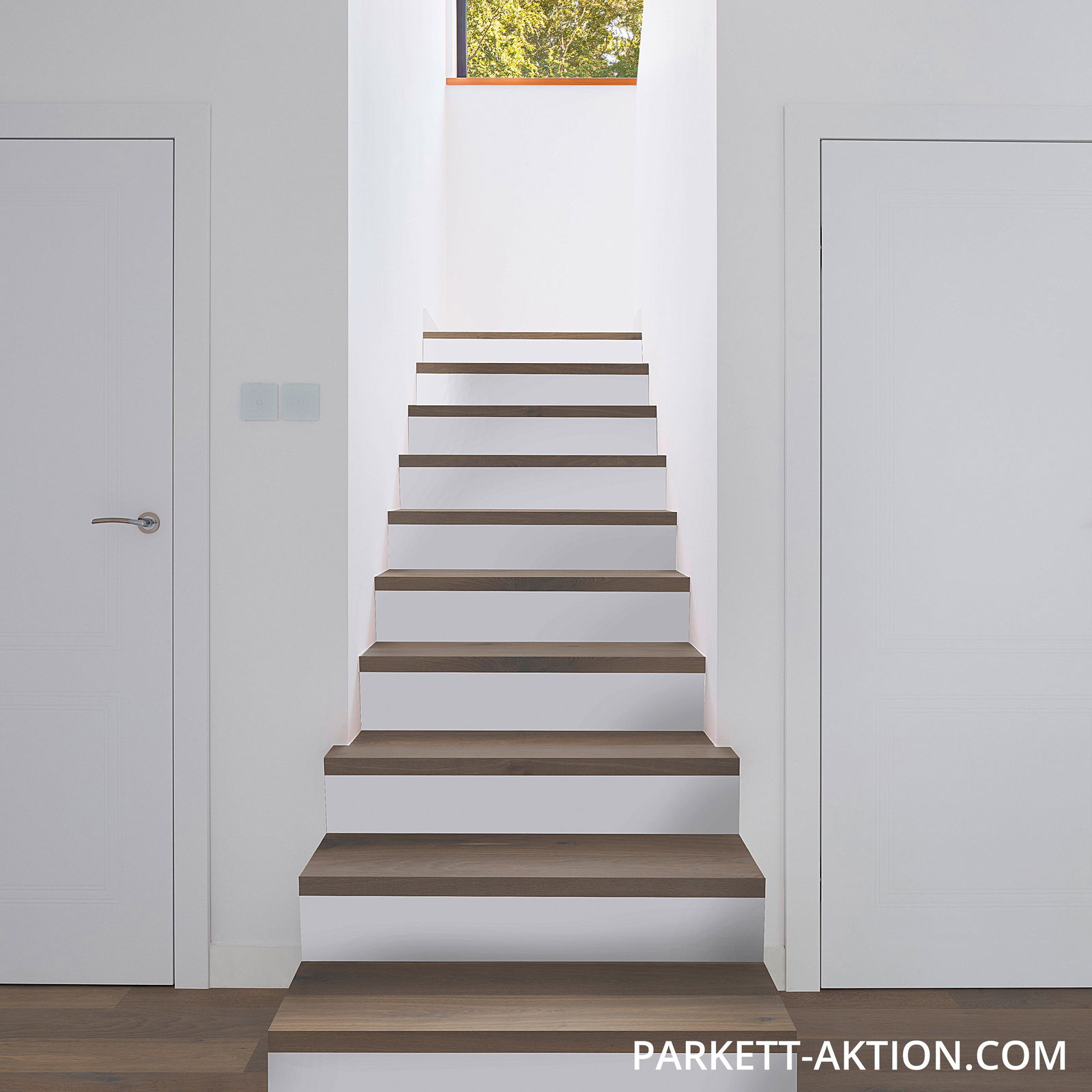 Parket treppenkanten home original gebürstet geraeuchert weiss geölt