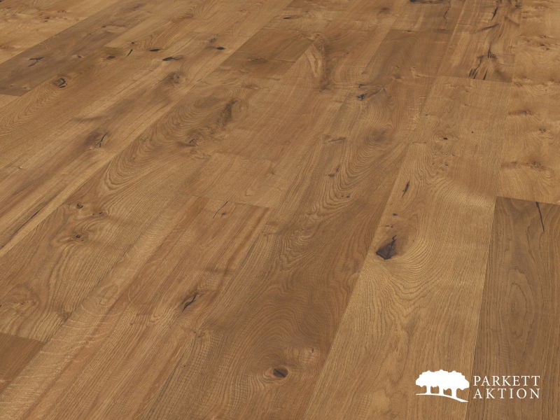 Klickdiele Eiche Country geräuchert handgehobelt sägeschnitt 3D Äste geölt