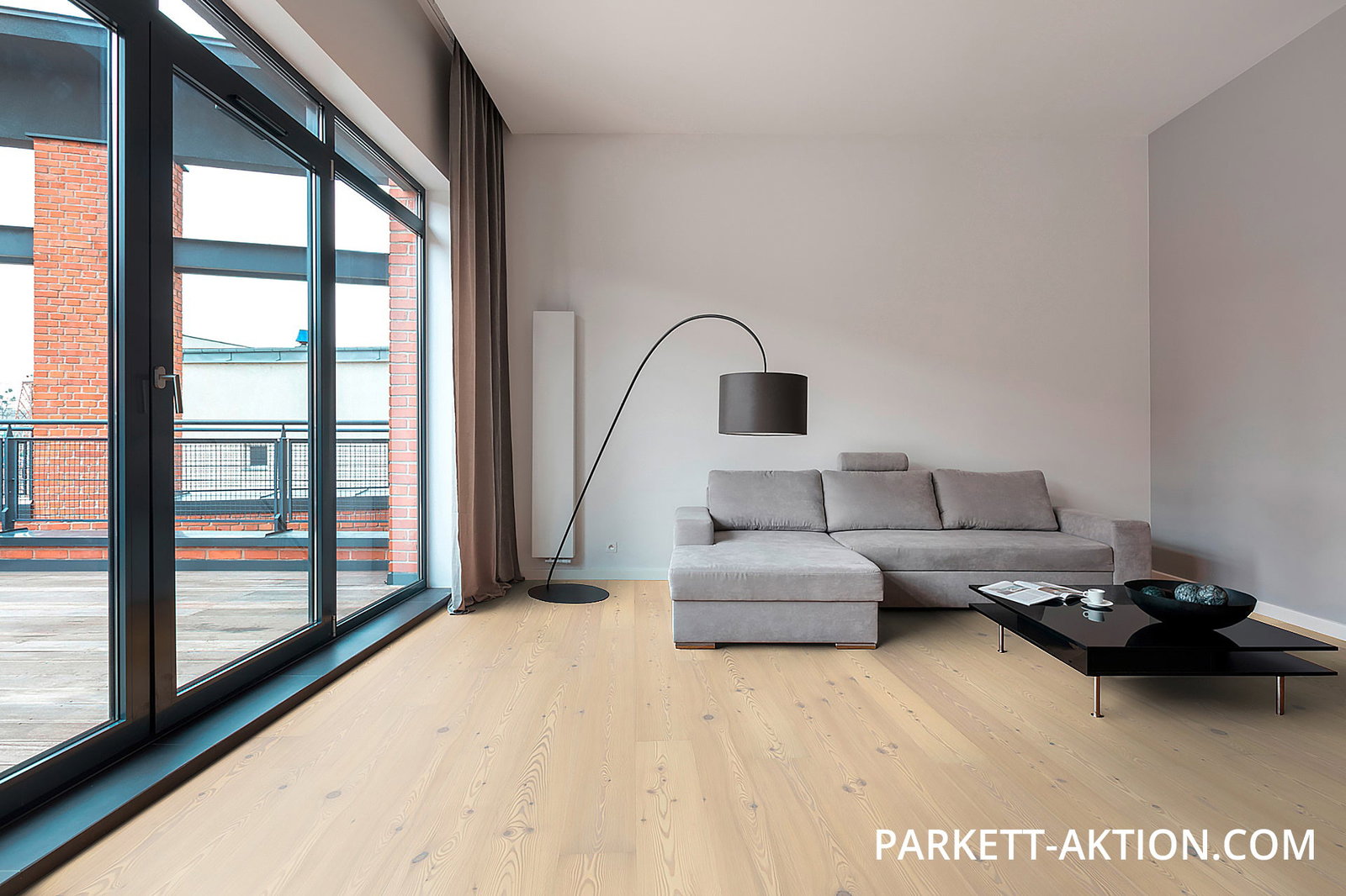 Echtholzparkett Lärche astig rustikal gebürstet weiss geölt