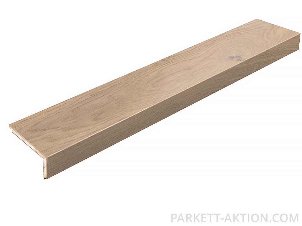 Parkett Treppenkantenprofil "modern" zu Artikel 131212 Landhausdiele Eiche astig markant plus gebürstet weiss geölt