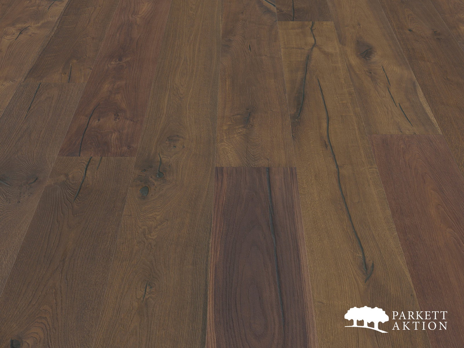 Altholz Parkett Diele Eiche geräuchert tief gebürstet geölt