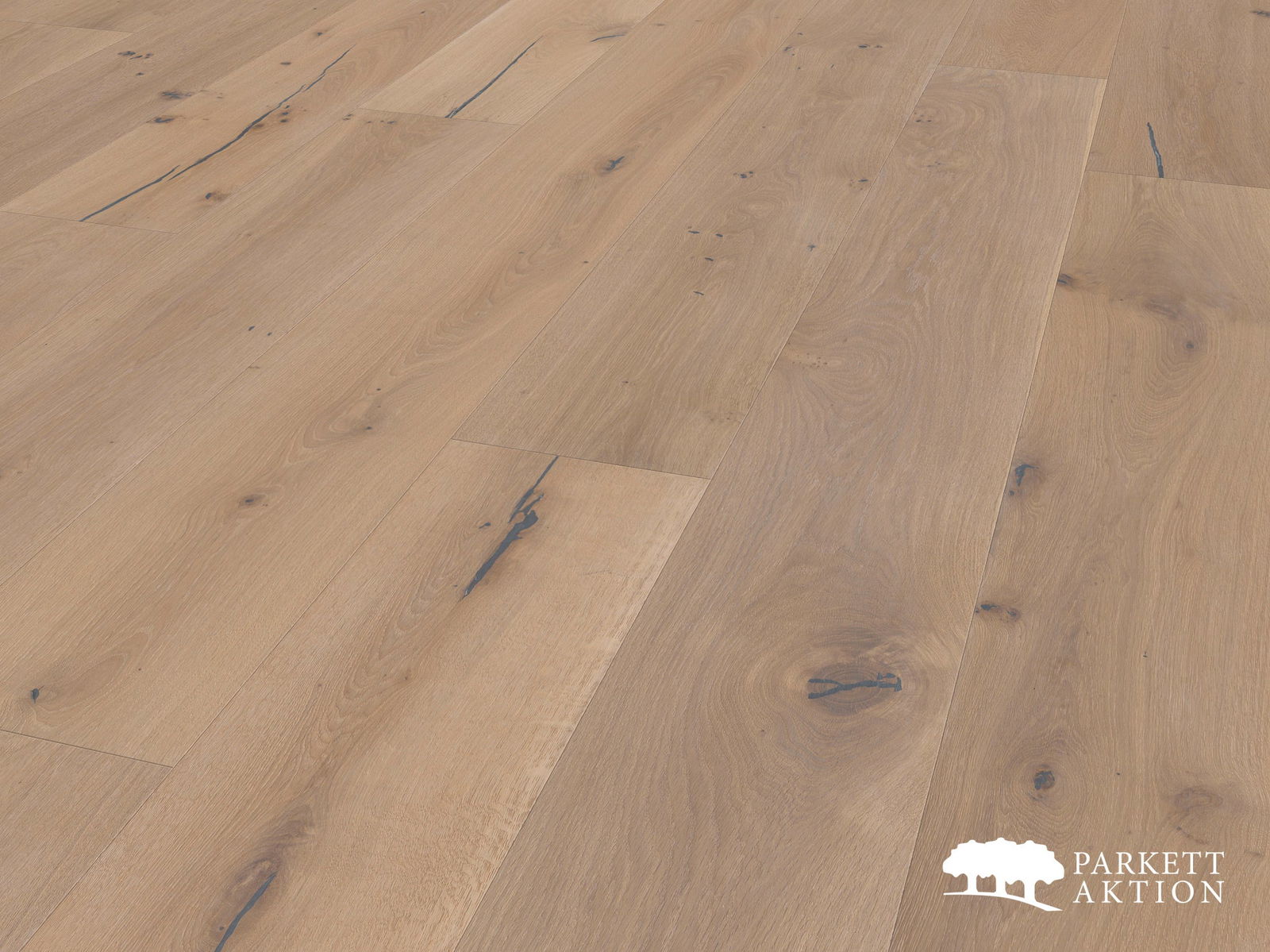 Breitdielen Eiche country gebürstet weiss geölt