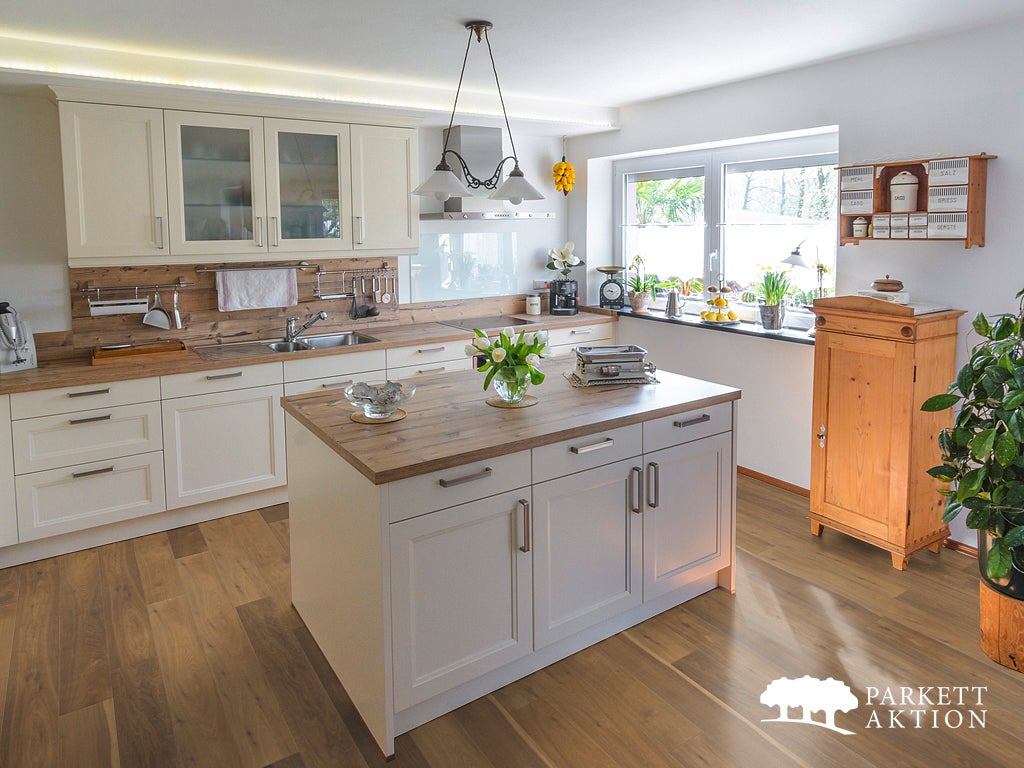 Klickparkett Dielen Eiche astig geräuchert bunt geölt