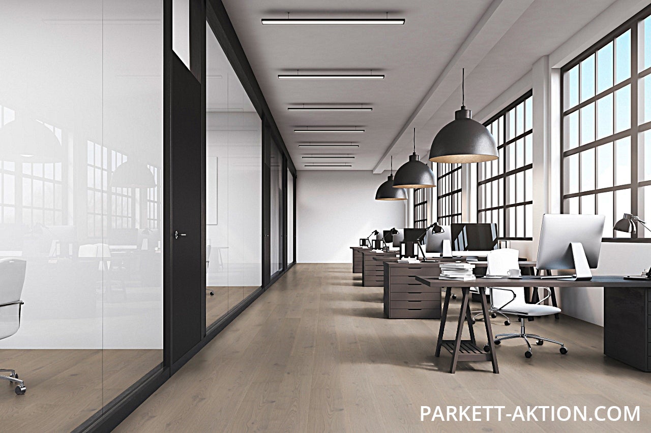 Klick Parkett Eiche grau lackiert