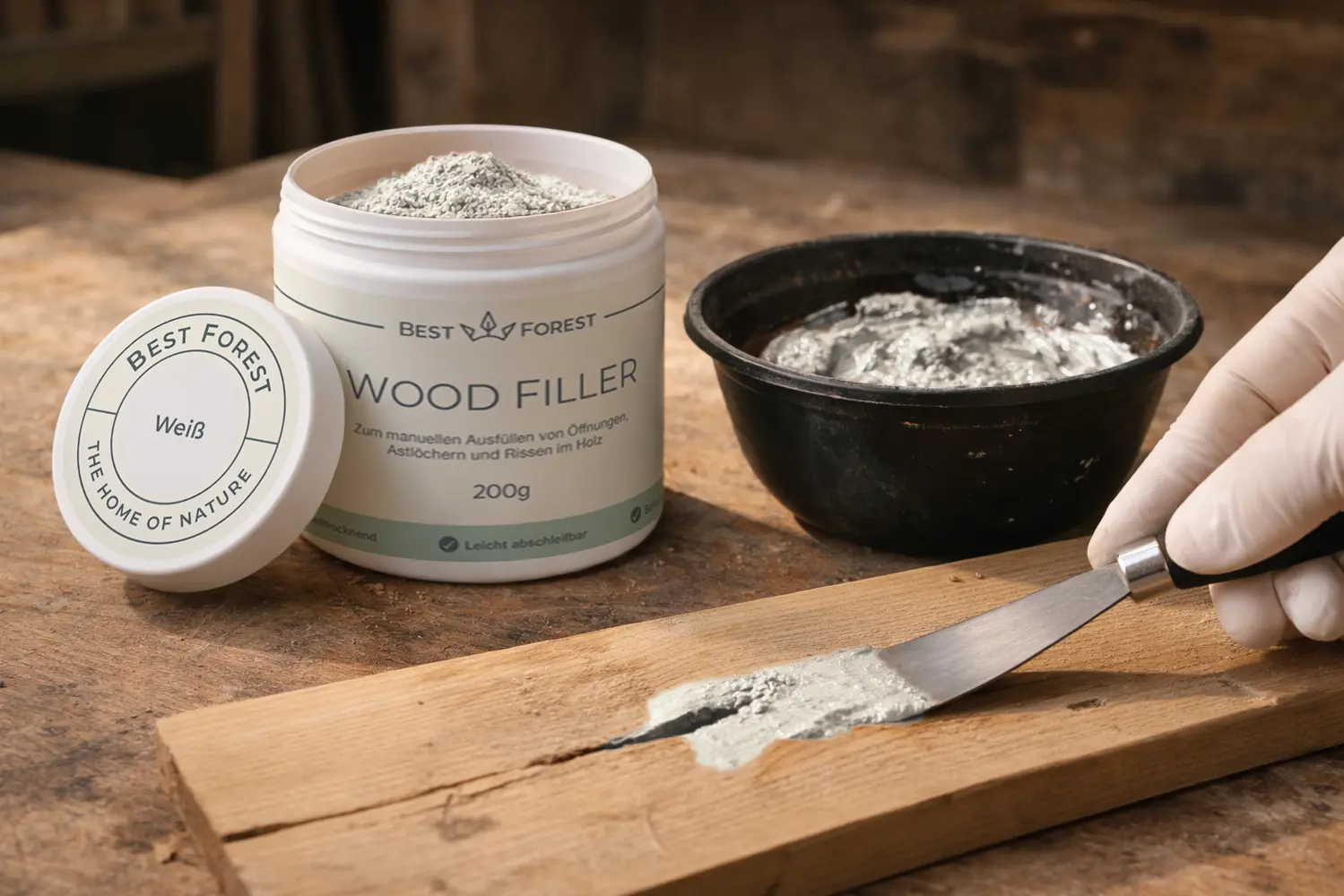 Best Forest Woodfiller weiss