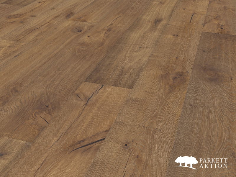 Parkett Dielen Eiche Country geräuchert handgehobelt 3D Äste invisible geölt