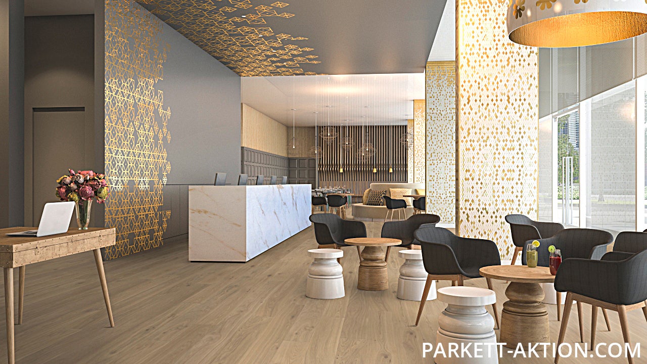 Klick Parkett Eiche weiss lackiert