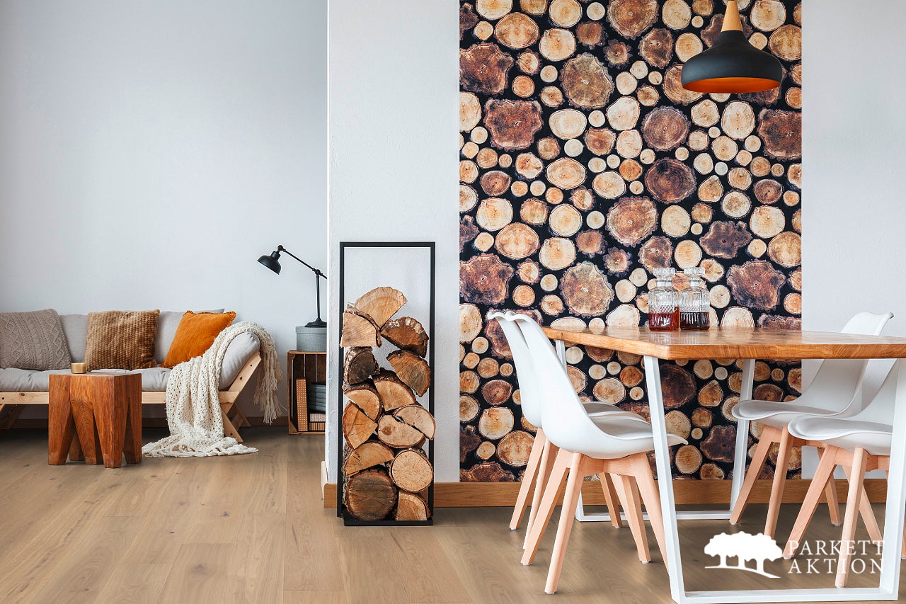 Klickparkett Dielen Eiche hell country gebürstet weiss geölt